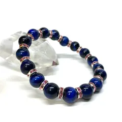 ブルータイガーアイ パワーストーン ブレスレット 8mm （ピンク）メンズ・レディース　男性・女性　数珠ブレス　開運  [d]