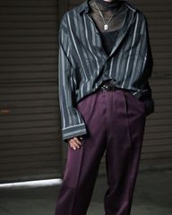 monotone multi stripe oversized l/s shirt モノトーン マルチ ストライプ オーバーサイズ コットン 長袖 シャツ L/S 黒系 90s XL