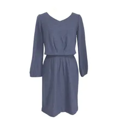 PROPORTION BODY DRESSING プロポーションボディドレッシング ボディドレ　入学式  セレモニー　およばれワンピース 　膝丈　ウールワンピース　秋　冬　 セレモニーワンピース 膝丈 ネイビー　M　紺