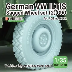 【新品】プラモデル 1/35 現用 ドイツ VWイルティス四輪駆動小型軍用車(Type183)用 自重変形タイヤセット＃1 G90タイプ(ACE用) ディティールアップパーツ [DW35170]