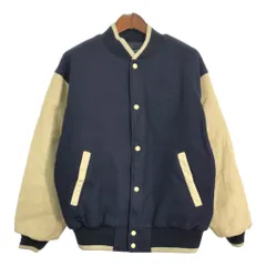 新品タグ付き 90年代 USA製 MV SPORT エムブイスポーツ ウール スタジアムジャケット 企業ロゴ ネイビー (メンズ X-LARGE) 中古 古着 S9927