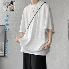 送料無料　Tシャツ メンズ パーカー tシャツ デザインTシャツ スーツ メンズシャツ カジュアルシャツ カットソー トップス 夏 5分袖 ポケット クルーネック 