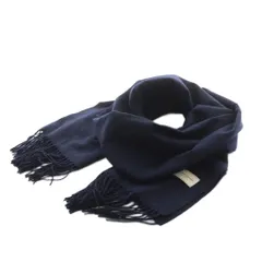 ユナイテッドアローズ UNITED ARROWS ソリッド カシミヤ ストール フリンジ 紺 ネイビー 1736-699-2858 /AN14のサムネイル
