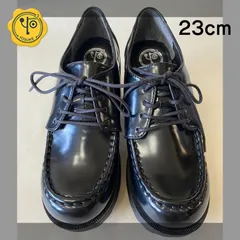 ☆新品未使用☆ 23cm ヨースケ YOSUKE 厚底 レースアップシューズ レディース ブラックエナメル 厚底ローファー 黒エナメル 厚底シューズ MY0142