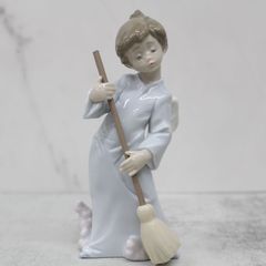 S130)【絶版/極美品】LLADRO/リヤドロ 5726 可愛い天使 「雲を払う」 SWEEP AWAY THE CLOUDS フィギュリン 陶器  置物 アンティーク