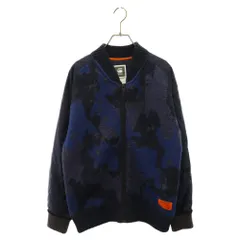 G-STAR RAW (ジースターロウ) STRIKE CAMO VEST KNIT L/S 袖キルティング切替カモフラ柄ニットブルゾン ネイビーのサムネイル