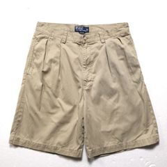 00's ポロラルフローレン 2タック コットン チノショーツ カーキ系 (33) 00年代 旧タグ オールド ポロチノ ショートパンツ　アメリカ古着 USED  ビンテージ ヴィンテージ