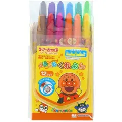 新品未開封 新品未使用 （おまかせ便で送料無料） アンパンマン くるくるくれよん 12色 319024 サンスター文具 あんぱんまん クレヨン 太い芯でしっかりとした発色の繰り出し式クレヨンのサムネイル