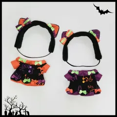 10cm　ぬい 服　黒猫　ハロウィン　セットアップ
