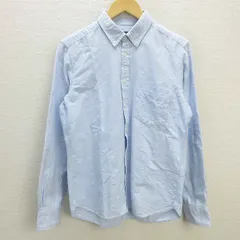 H■ビームス/BEAMS HEART スカルボーン刺繍 長袖BDオックスフォードシャツ【L】水色/MENS■106【中古】