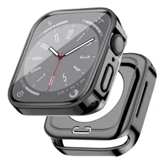 TALENANA for Apple Watchケース【2 in 1防水設計】45mm 44mm 41mm 40mmアップルウォッチ 用 保護ケース 強化ガラスフィルム 一体型 Series 8/7/6/SE/5/4 メッキ加工 3D直角エッジデザ