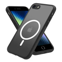iPhone SE 第3世代 第2世代 ケース 半透明 MagSafe対応 iPhone8 ケース マグネット搭載 iPhone7 ケース カバー 米軍MIL規格 耐衝撃 マット感 黄ばみなし ストラップホール付き マグセーフ対応 ワイアレス充電対応 Pi 1