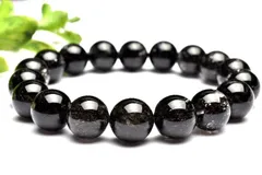 041003セール❗️ブラックトルマリンインクォーツ17.5〜18ミリ17センチ