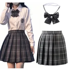 新品 [Limspace] 制服スカート プリーツスカート 2点セット ミニスカート チェック柄スカート 同柄リボン 可愛い 女子高校生 コスプレ スクール ハロウィン 制服 高校生 スクール制服 スカートセット 遊園地 卒業式 JK制服 女子高生 学生服