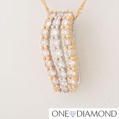 ダイヤ ネックレス 天然ダイヤモンド K18 WG PG YG 3.1g D0.90ct ラウンド ブリリアントカット
