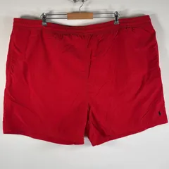 古着 90's/90年代 ポロバイラルフローレン Polo by Ralph Lauren ショートパンツ サーフショーツ 大きいサイズ ワンポイント 4X BIG  レッド メンズ