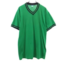 アディダス 70s 80s スペイン製 ヴィンテージ トレフォイルロゴ バックプリント 半袖 Tシャツ グリーン adidas ビックサイズ メンズ 古着 【240317】