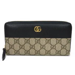 GUCCI グッチ ダブルG バイカラー ジップアラウンドウォレット 現行 ブラック ラウンドファスナー ロングジップウォレット 札入れ カードケース コインケース GGマーモント ベージュ 長財布 456117 17WAG 1283