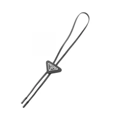 プラダ PRADA ネクタイ SAFFIANO TRIANG 2IC027 ブラック サフィアーノレザー ループタイ メンズ Used Aのサムネイル