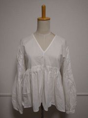Merlette MITA BLOUSE マーレット Vネック ブラウス ホワイト ティアード ギャザー