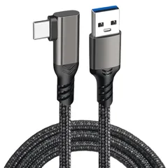 Type C ケーブル L字 3A急速充電 10Gbps高速データ転送 USB3.2 Gen2 タイプ c ケーブル USB-A to USB-C ケーブル (0.5m) 0