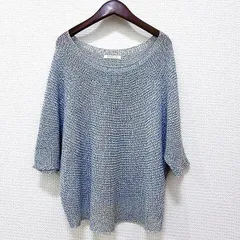 #snc ギャルリーヴィー GALERIEVIE ニット・セーター 1 水色 かぎ編み ドルマンスリーブ 七分袖 レディース [876396]のサムネイル