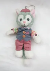 東京ディズニーシー ぬいぐるみバッッジ Sweet Duffy 2017 Duffy Brings Love ジェラトーニ(ベスト/ピンクパンツ/チェックシャツ) 2017