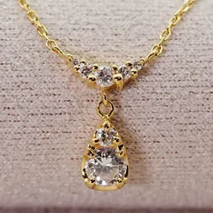 ヴァンドーム青山 ドロップ ダイヤモンド K18 ネックレス/24-4428