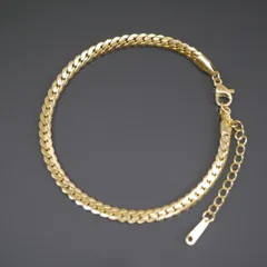 ステンレス製  ブレスレット サージカルステンレス SUS316L 金属アレルギー レディース シンプル ゴールド チェーン 大人 アンクレットhappyhour accessory 50020024