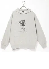 【送料無料】【新品】ディズニー×ハニーズ /ミッキーマウス スウェットパーカー 裏毛 フーディー グレー レディース Mサイズ■L27440AWS24-231104-10-3（4）