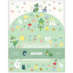 【メール便】ムーミン 手紙セット レターセット MOADグリーン 北欧 日本ホールマーク 便箋＆封筒 キャラクター グッズ 