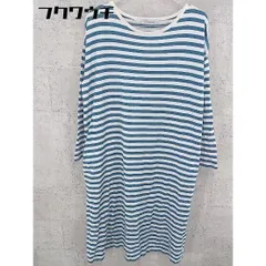 ◇ FORK&SPOON URBAN RESEARCH DOORS ボーダー 長袖 膝下丈 ワンピース サイズONE ブルー系 レディース 【中古】 【1002801931964】