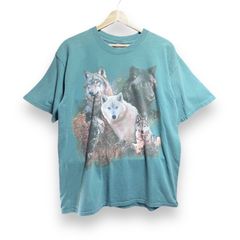 【あいみょん】 ウルフプリントTシャツ　アニマル　グリーン
