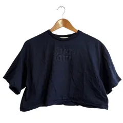 miumiu ロゴ入りシルクカットソー/Tシャツ ふんわりパフスリーブ