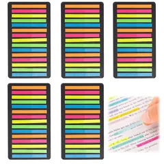 付箋 極細ふせん【5個入り】付箋 フィルム 耐久性と実用性 様々な色 (カラー黒カード) 1