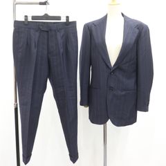 IT2ESINHIM5A RING JACKET MEISTER リングヂャケット マイスター スーツ セットアップ ウール ストライプ ネイビー メンズ サイズ46