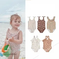 子供水着 80~140CM ガールズ 子供 レトロ 花柄 女の子 女の子 水着 みずぎ ワンピース水着 フリル ワンピース 水着 子ども用 キッズ ベビー水着 キャップ付き  vii3x687042