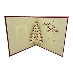 【新着商品】飛び出すカード メッセージカード クリスマスツリー 手紙 グリーティングカード プレゼント クリスマス 封筒付き 3Dポップアップカード (tree１) Kurimi