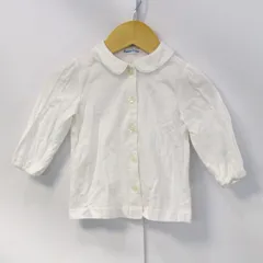 ファミリア ブラウス シャツ トップス 長袖 丸襟 日本製 ベビー 女の子用 70サイズ ホワイト Familiar 【中古】