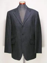 バーバリーブラックグレーストライプジャケット40　　E420