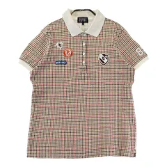 サイズ：2 PEARLY GATES パーリーゲイツ  半袖ポロシャツ 千鳥 チェック柄 カーキ系 [240101409076] ゴルフウェア レディース ストスト