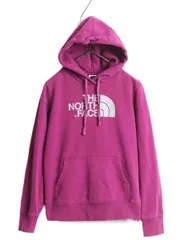 【お得なクーポン配布中!】 ノースフェイス プリント スウェット フード パーカー レディース S / 古着 The North Face アウトドア トレーナー プルオーバー 裏起毛 紫