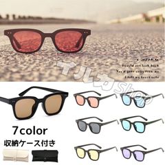 サングラス ライトブラウン レンズ　薄い色サングラス メンズ メンズ レディースおしゃれ 紫外線カットUVカット99.9％  推し活 7色全 収納ケース付き K-POPファッション 2953