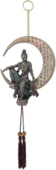 キャンペーンセール！即納！水月観音菩薩ドリームキャッチャー木製ビーズチャーム付きブロンズ風彫像置物仏像彫刻贈り物輸入品