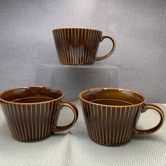 【３コ】華蝶扇 スープカップ アメ オシャレ カフェ風 シンプル  コーヒー