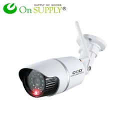 防犯 ダミーカメラ 屋外 アンテナ付 バレット型 ホワイト 軒下防滴 配線不要 OS-176W オンサプライ(On SUPPLY)