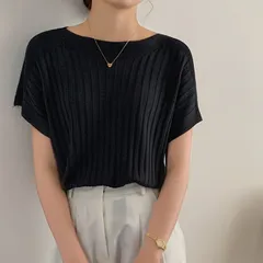 トップス ニットトップス カットソー 半袖トップス 無地 透け シンプル カジュアル オフィス通勤 体型カバー 普段着 日常 大人 レディースファッション 20代 30代 40代 50代 60代 ワンピスター xinshiyi01