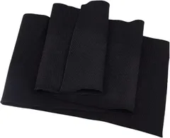 BENECREAT 1m リブニット 袖口用リブ生地 幅約200～210mm ポリエステル弾性リブ生地 野球ユニフォーム ウエストバンド ネックライン 無地 布 DIY(ブラック)