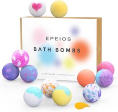 【「Giftization Awards 2023」ギフトアイデア部門賞】エペイオス(Epeios) バスボム 炭酸入浴剤。母の日やクリスマス、新年に最適。香り爆弾、カラフルで肌に優しい手作りギフト。女性・子供用、誕生日プレゼントに人気。（12個）