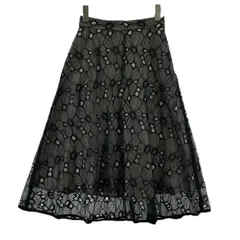PROPORTION プロポーションボディドレッシング カットワークレーススカート sizeS/ブラック×グレージュ